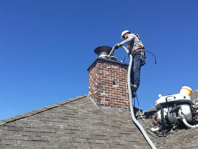 Dedicated Alafaya Chimney Sweep team member cleaning a chimney in Alafaya, FL