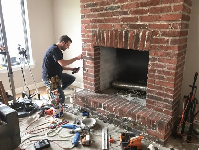 Alafaya Chimney Sweep specialist finalizing chimney liner service in Alafaya, FL