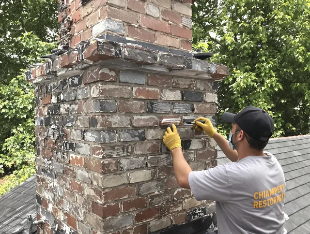 In-progress chimney restoration by Alafaya Chimney Sweep in Alafaya, FL