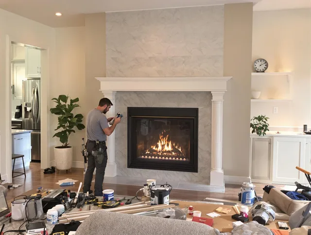 Newly installed fireplace by Alafaya Chimney Sweep in Alafaya, FL